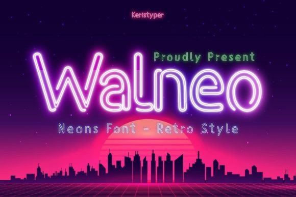 Walneo: A Retro Neon Font for Bold Digital Branding